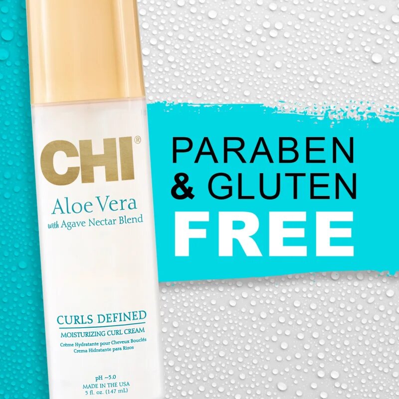 CHI Aloe Vera Moisturizing Curl Cream spray care nu necesita clatire pentru par ondulat si cret 147 ml