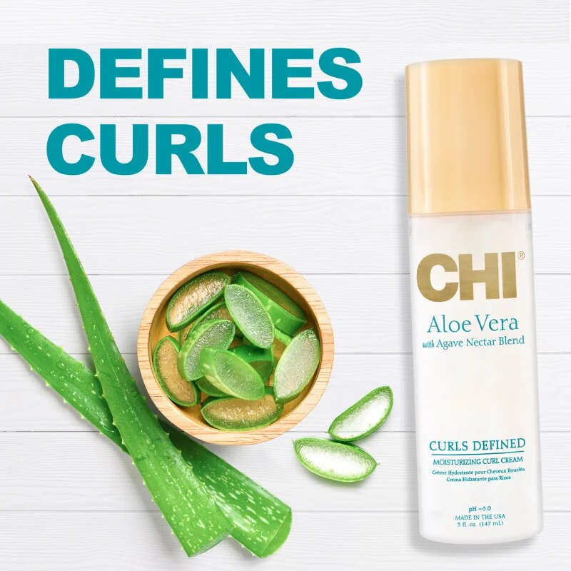 CHI Aloe Vera Moisturizing Curl Cream spray care nu necesita clatire pentru par ondulat si cret 147 ml