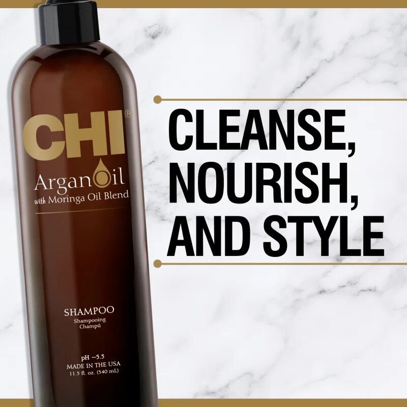 CHI Argan Oil Shampoo sampon hranitor pentru păr uscat și deteriorat 340 ml