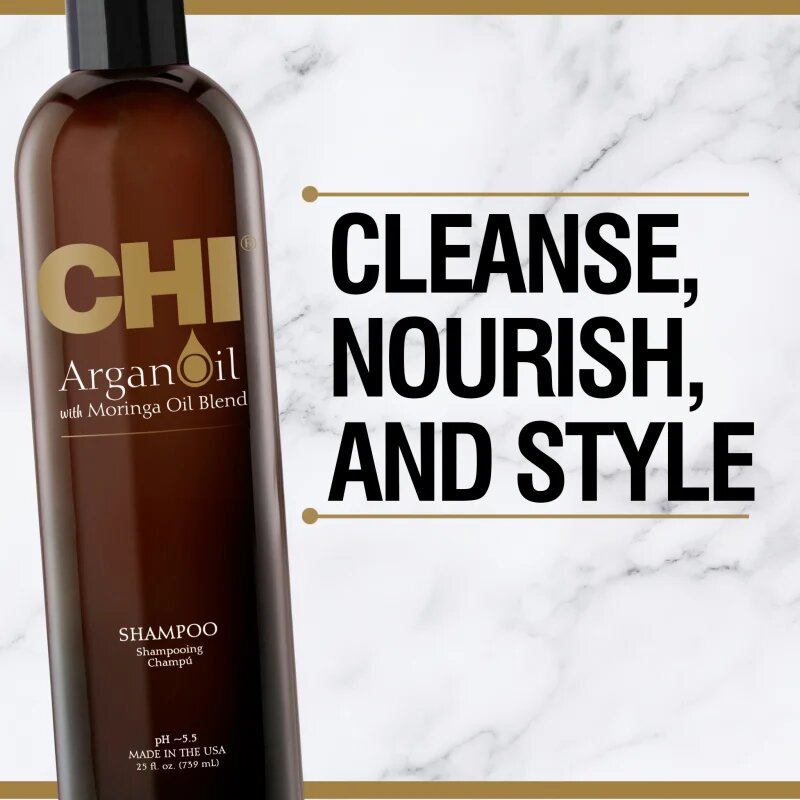 CHI Argan Oil Shampoo sampon hranitor pentru păr uscat și deteriorat 739 ml