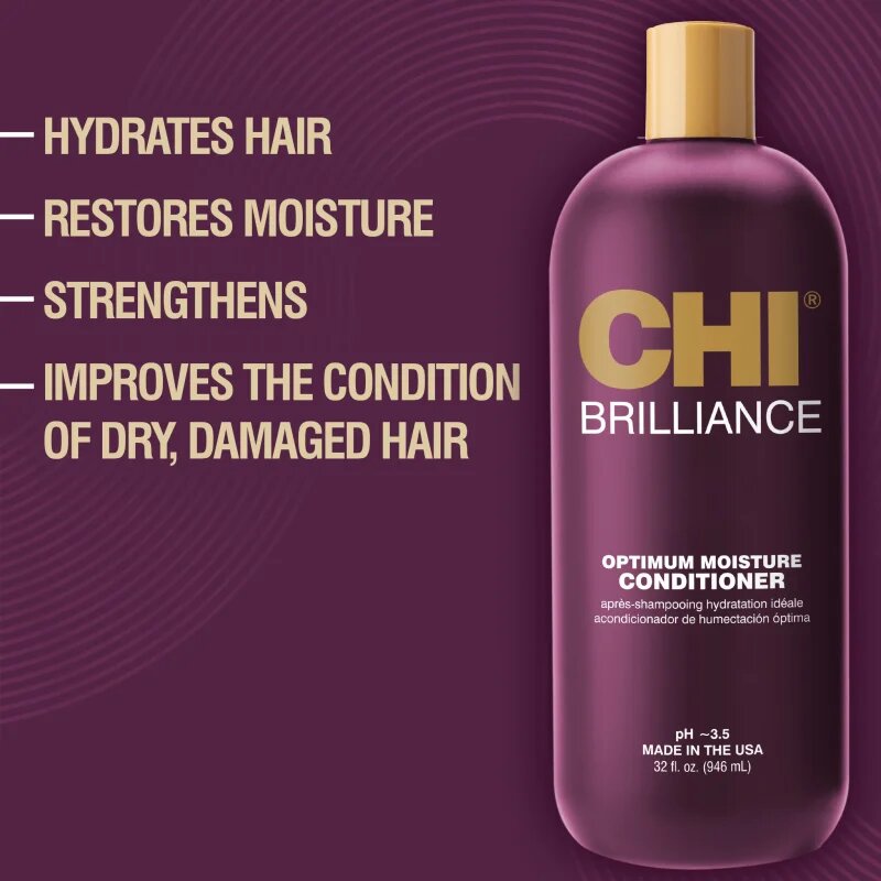 CHI Brilliance Optimum Moisture Conditioner balsam hidratant pentru păr uscat și deteriorat 946 ml