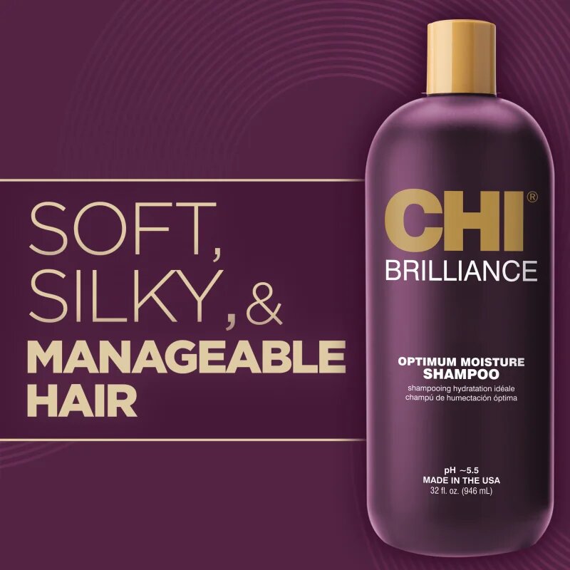 CHI Brilliance Optimum Moisture Shampoo sampon hidratant pentru un par stralucitor si catifelat 946 ml