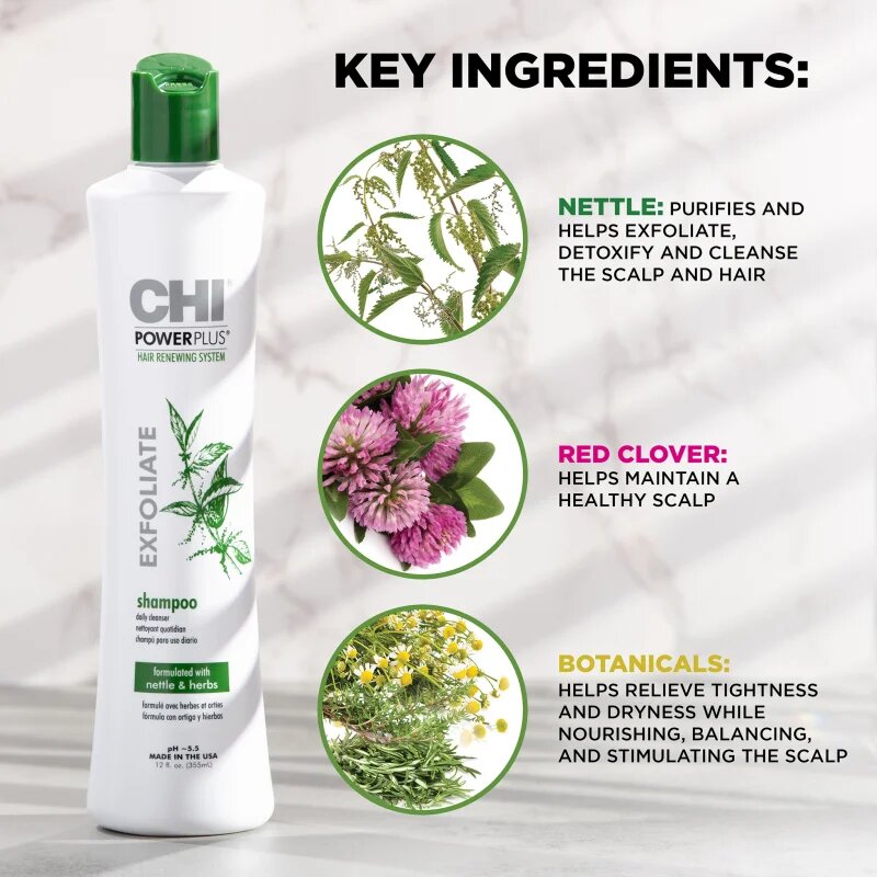 CHI Power Plus Exfoliate Shampoo șampon exfoliant pentru refacerea scalpului 355 ml