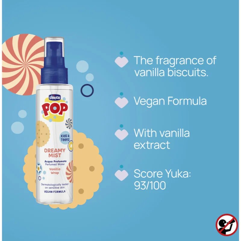 Chicco Dreamy Mist Pop Vanilla wrap Eau de Parfum pentru copii 150 ml