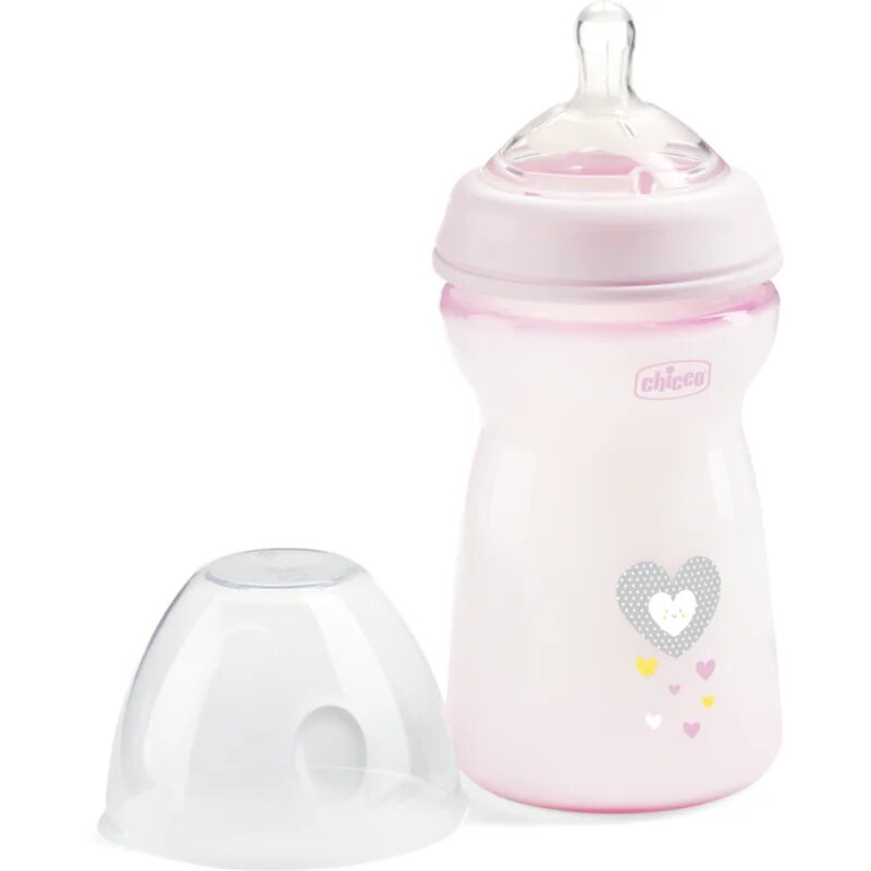 Chicco Natural Feeling Girl biberon pentru sugari 6m+ 1 buc