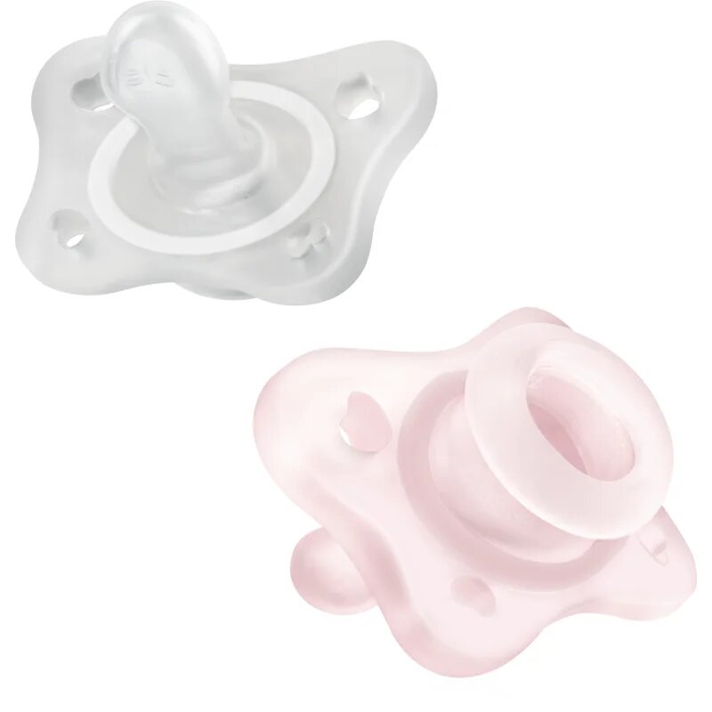 Chicco Physio Forma Mini Soft 0-2m suzetă 0-2m Pink/Transparent 2 buc