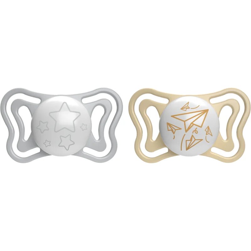 Chicco Physio Light Physio Forma Night suzetă 6-16 m Grey/Gold 2 buc