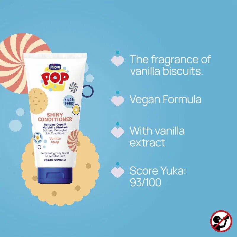 Chicco Pop Vanilla Wrap balsam pentru păr pentru copii 150 ml