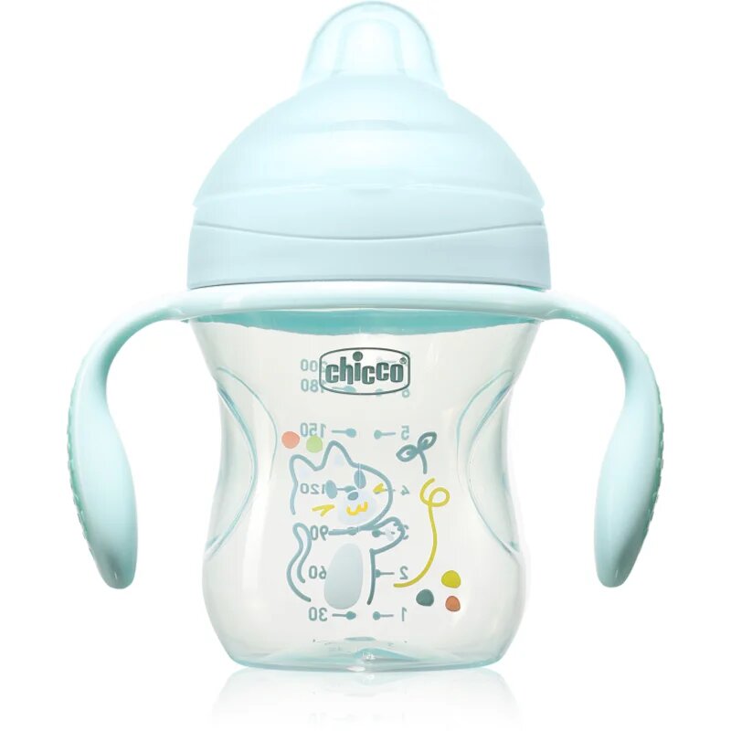 Chicco Transition Cup 4m+ cană pentru antrenament cu mânere Teal 1 buc