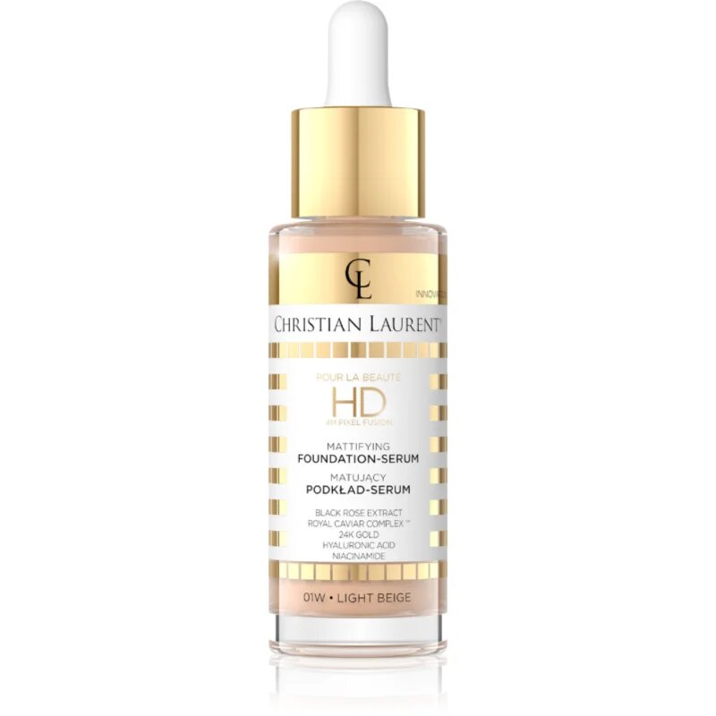 Christian Laurent Pour La Beauté HD 4M Pixel Fusion Fundatia serului lucios faciale culoare 01 Light Beige 32 ml