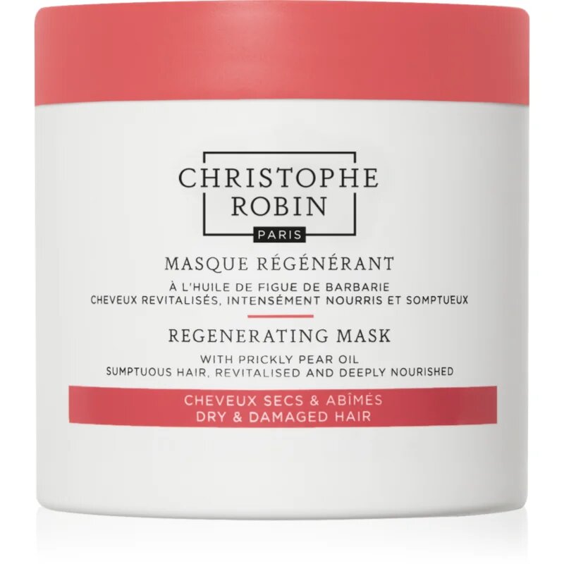 Christophe Robin Regenerating Mask with Prickly Pear Oil masca pentru regenerare pentru par uscat deteriorat si tratat chimic 75 ml