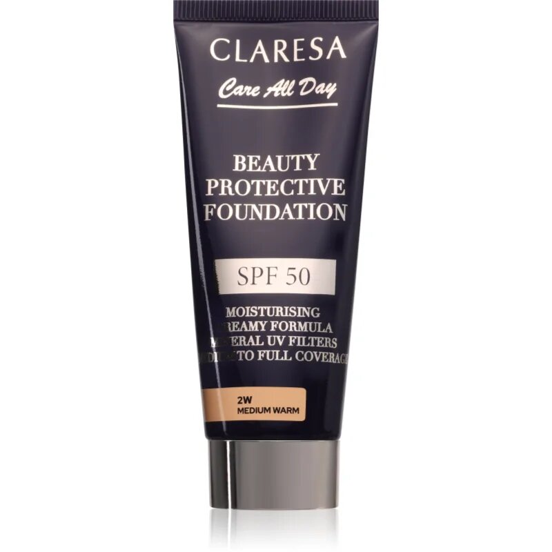 Claresa Care All Day Beauty Protective Foundation machiaj de protectie SPF 50 culoare 2W Medium Warm 30 ml