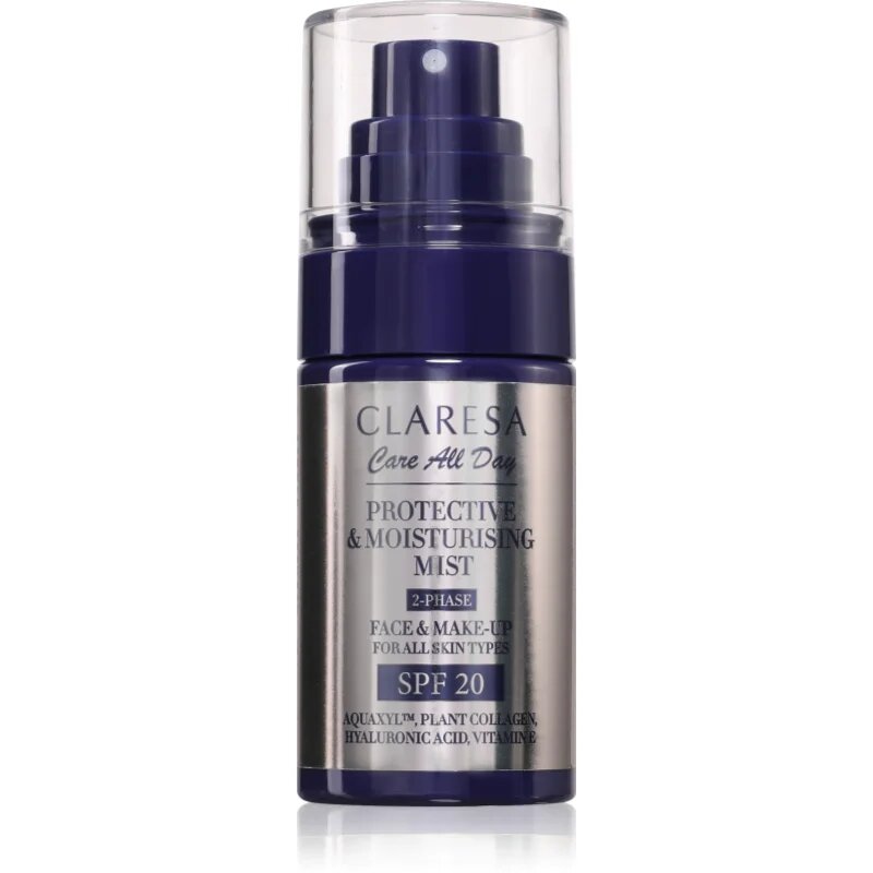 Claresa Care All Day Protective & Moisturising Mist fixator make-up cu efect de hidratare SPF 20 50 ml