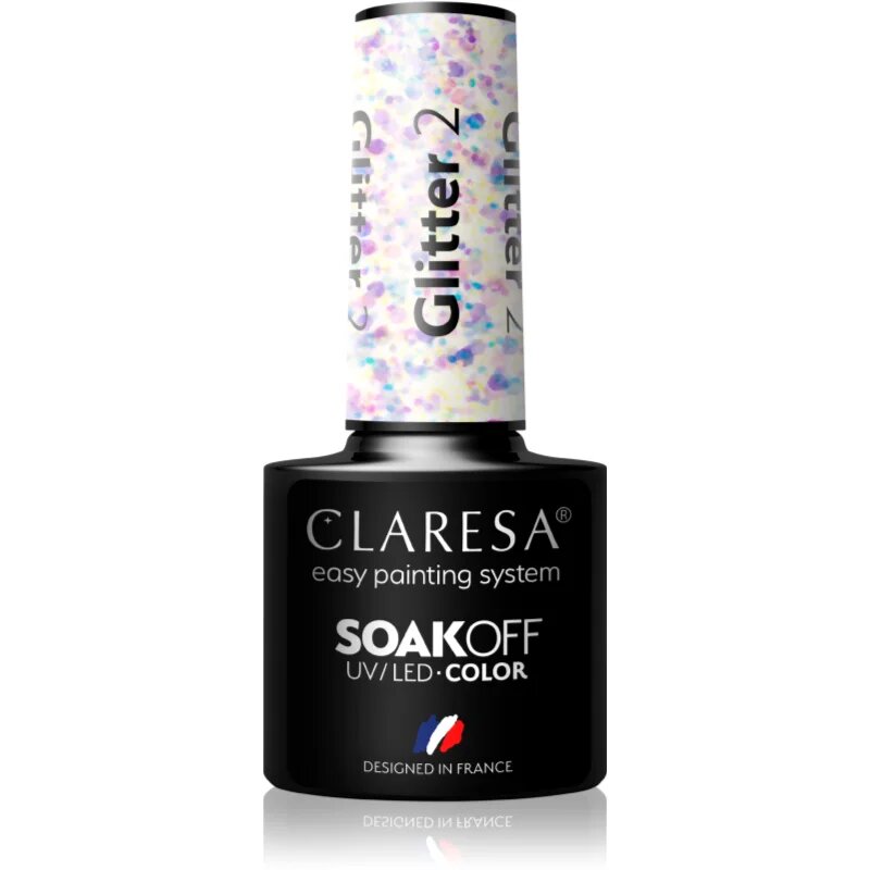 Claresa SoakOff UV/LED Color Glitter lac de unghii sub forma de gel culoare 2 5 g