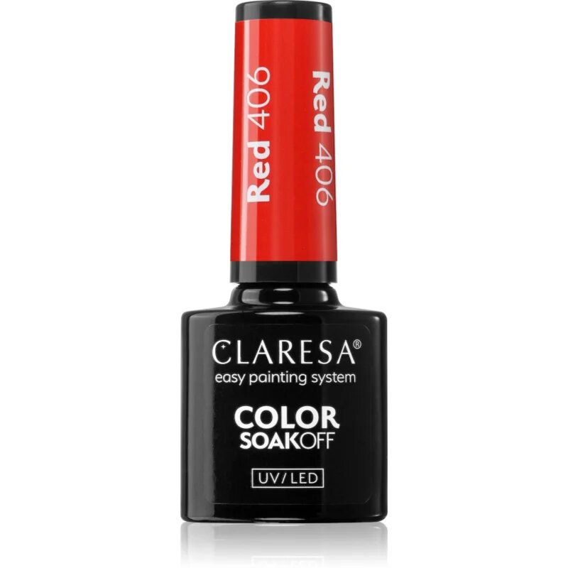 Claresa SoakOff UV/LED Color Rainbow Explosion lac de unghii sub forma de gel culoare Red 406 5 g