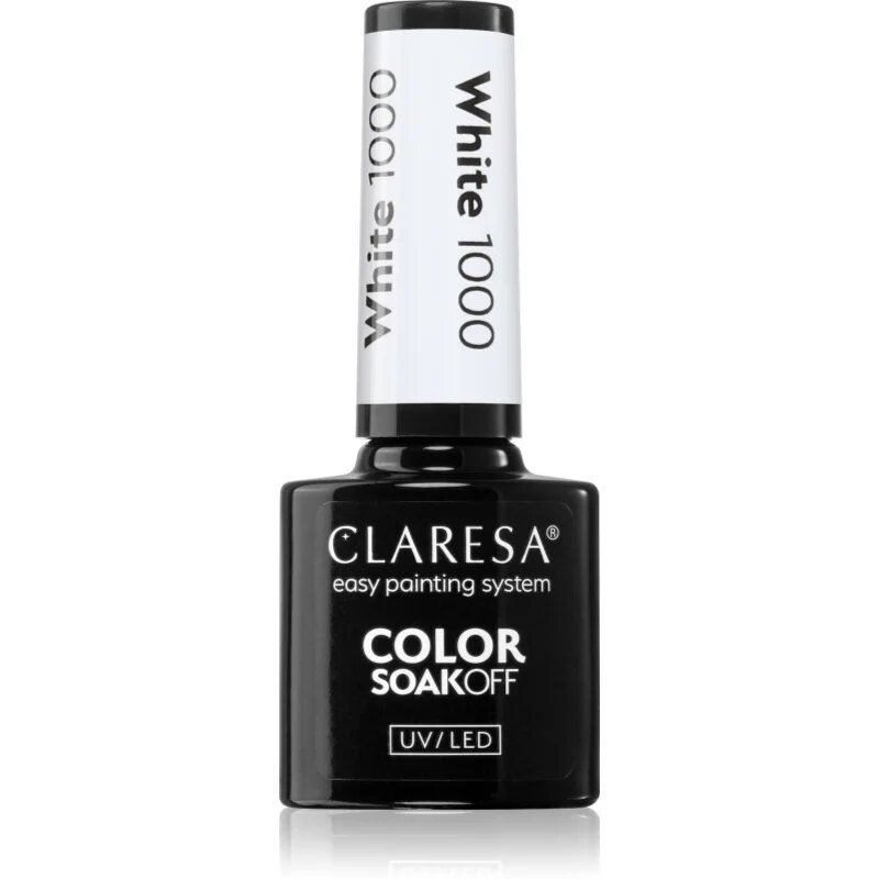Claresa SoakOff UV/LED Color White lac de unghii sub forma de gel culoare 1000 5 g