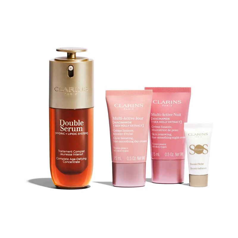 Clarins Double Serum & Multi-Active Collection set cadou pentru un aspect intinerit Luminosity