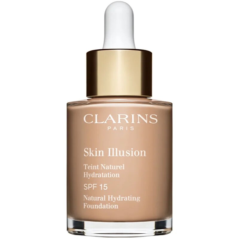 Clarins Skin Illusion Natural Hydrating Foundation makeup radiant cu hidratare SPF 15 culoare 109C Wheat 30 ml