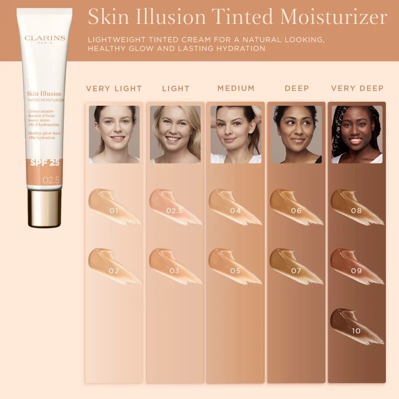 Clarins Skin Illusion Tinted Moisturizer crema tonifianta SPF 25 culoare 04 40 ml