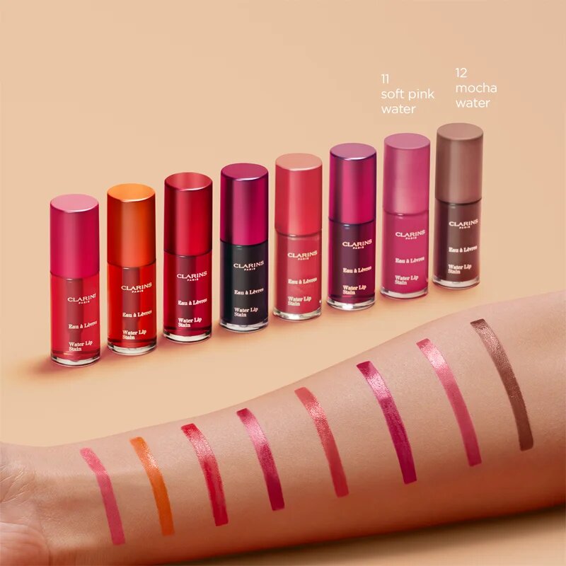 Clarins Water Lip Stain Lip Gloss mat cu efect de hidratare culoare 12 Mocha Water 7 ml