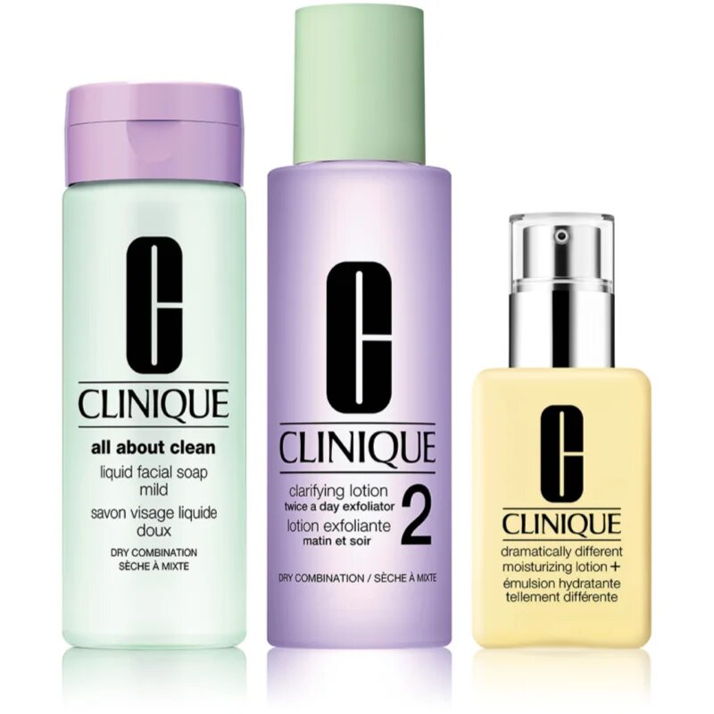 Clinique 3 Steps Skincare Systeme Dry Skin Types set cadou pentru tenul uscat