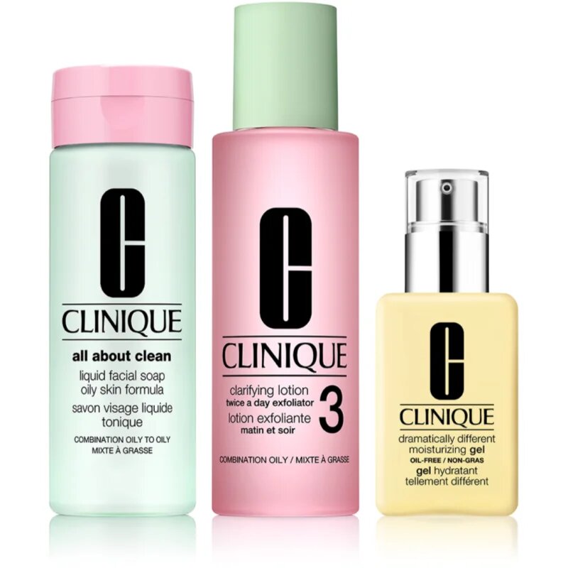 Clinique 3 Steps Skincare Systeme Oily Skin Types set cadou pentru ten gras