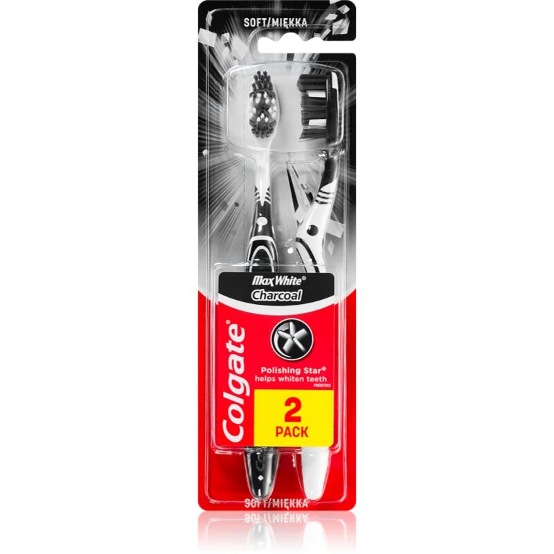 Max White Charcoal perie de dinti fin 2 buc