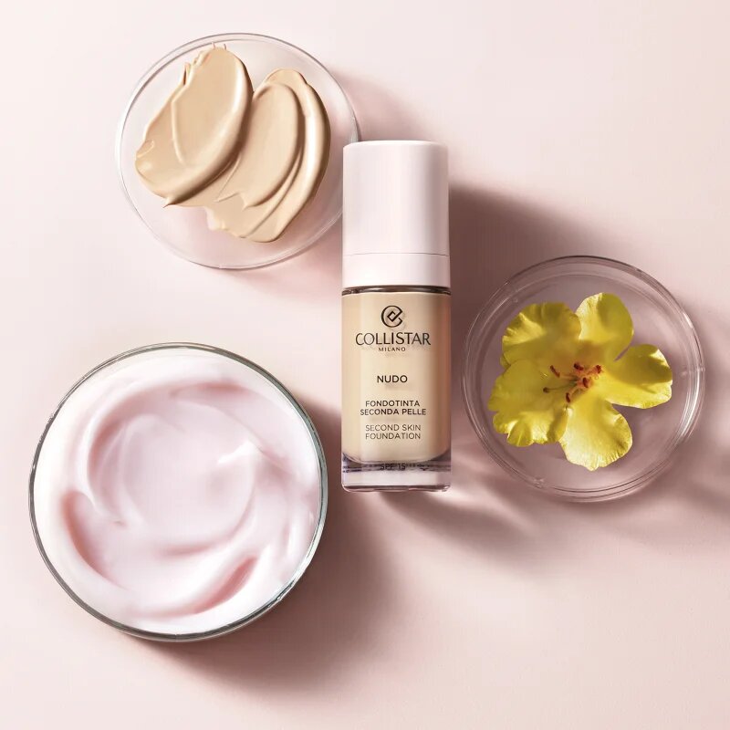Collistar NUDO Second Skin Foundation SPF 15 makeup radiant cu hidratare cu efect de netezire culoare 2N Beige 30 ml
