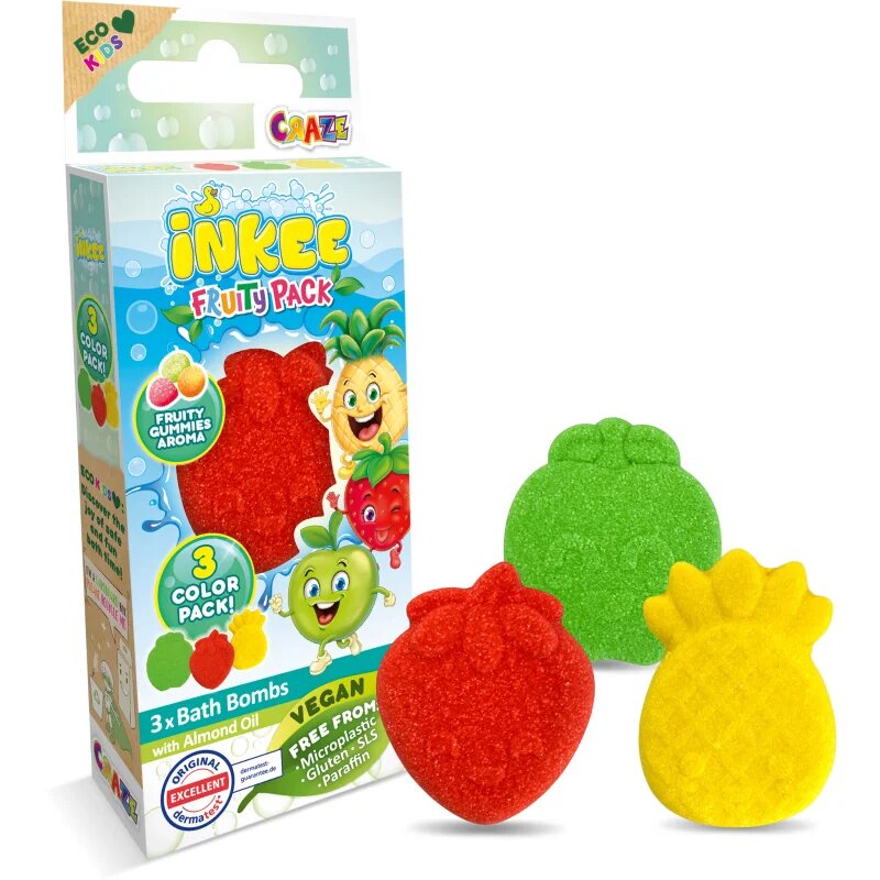 Craze INKEE Fruity Pack bombă de baie pentru copii 3x15 g