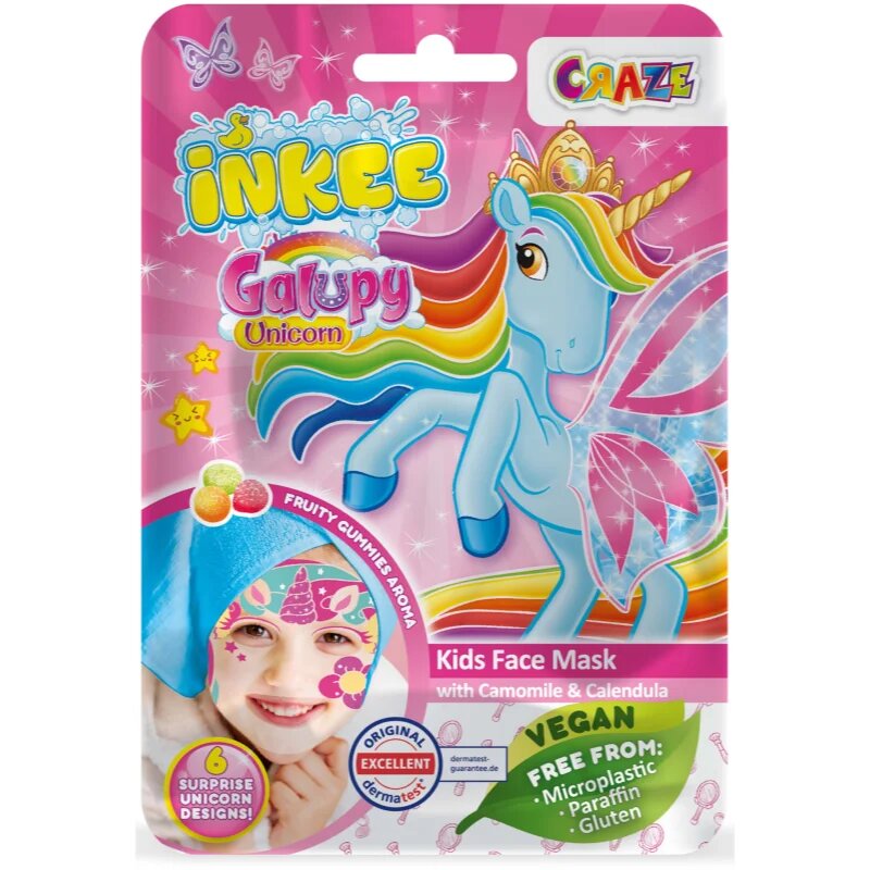 INKEE Unicorn masca pentru celule pentru copii 5y+ 1 buc