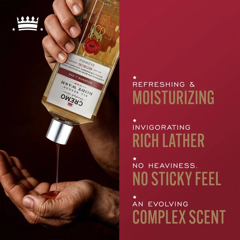 Cremo Bourbon & Oak Gel de duș pentru bărbați 473 ml