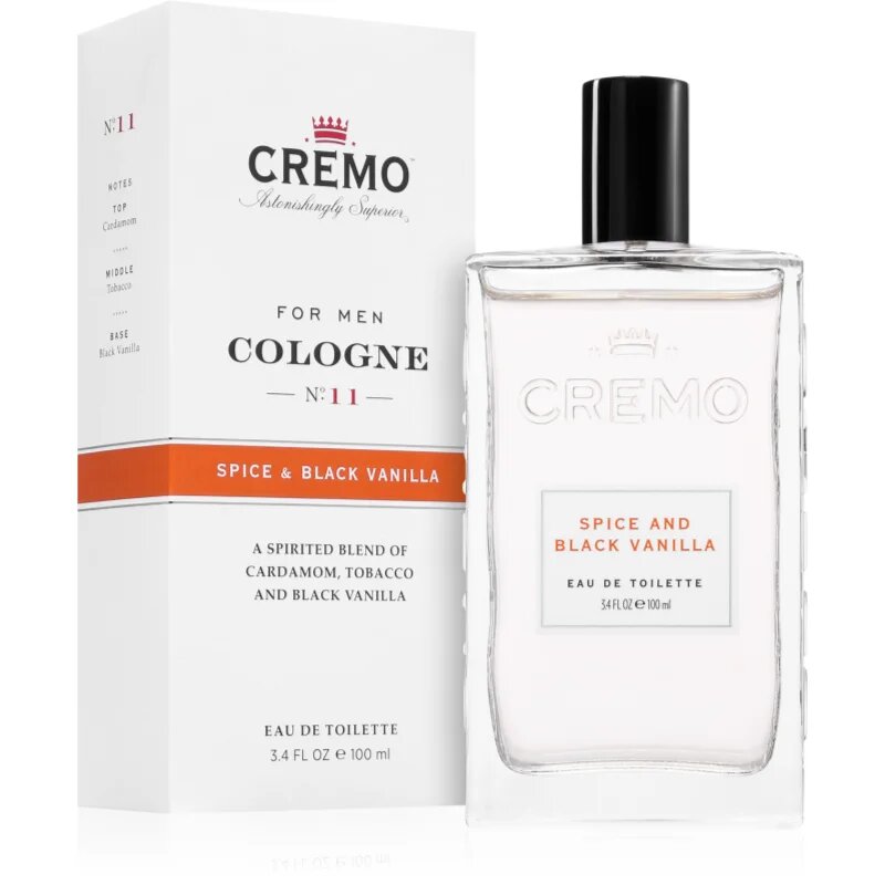 Cremo Spice & Black Vanilla Spray Cologne eau de cologne pentru bărbați 100 ml