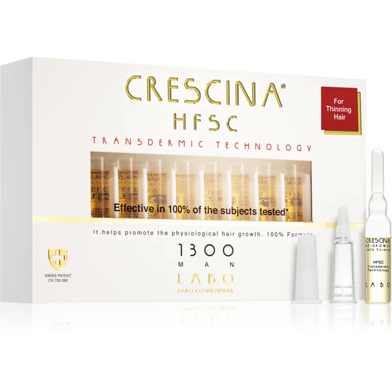 Crescina Transdermic 1300 Re-Growth tratament pentru stimularea creșterii părului pentru barbati 20x35 ml