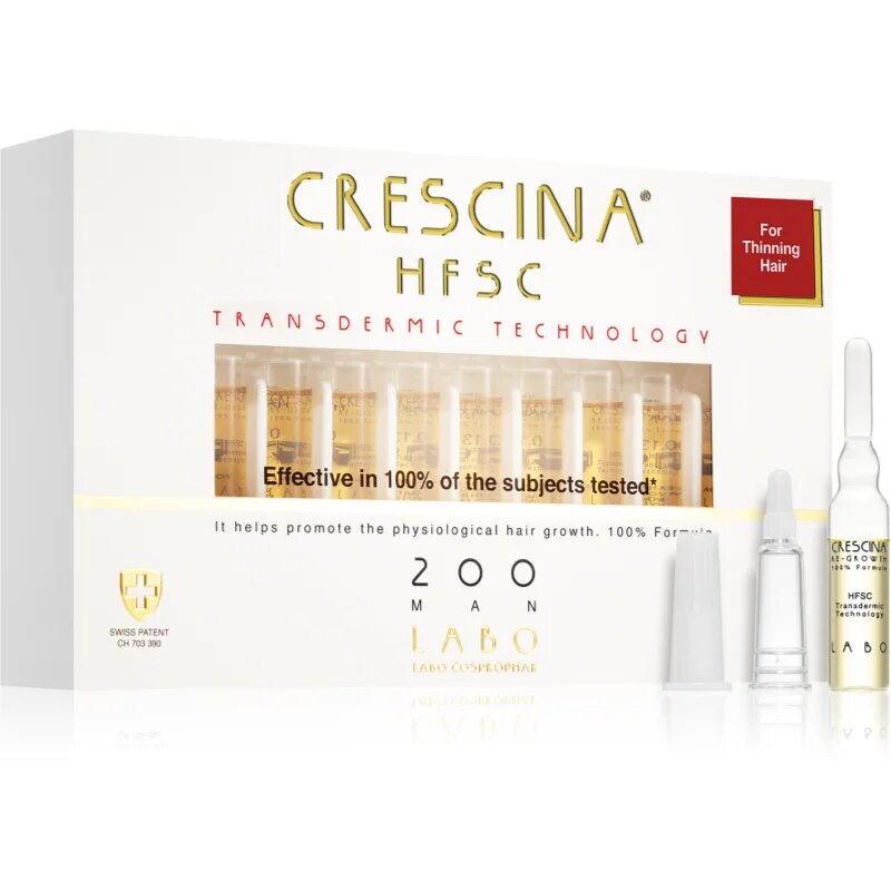 Crescina Transdermic 200 Re-Growth tratament pentru stimularea creșterii părului pentru barbati 20x3.5 ml