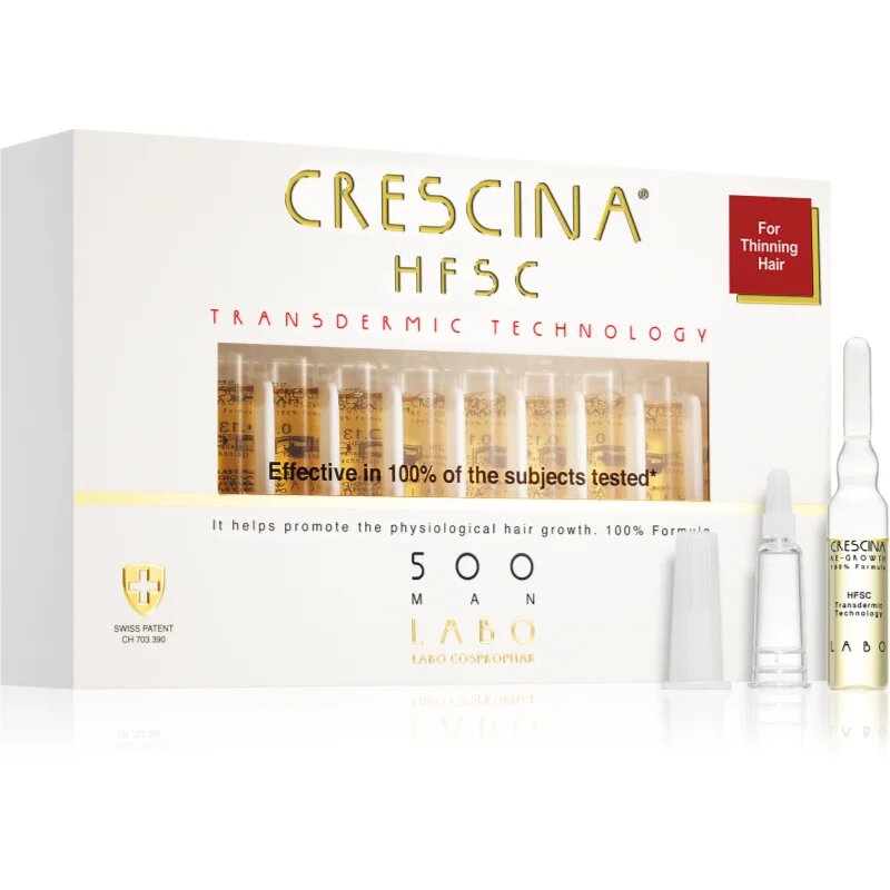 Crescina Transdermic 500 Re-Growth tratament pentru stimularea creșterii părului pentru barbati 20x3.5 ml