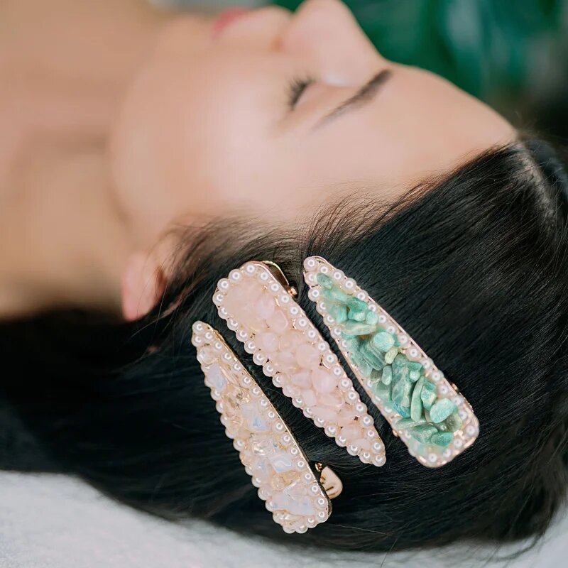 Crystallove Amazonite Hair Clip agrafă de păr 1 buc