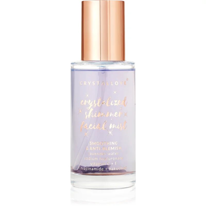 Crystallove Amethyst Shimmer Facial Mist lotiune pentru fata pentru netezirea pielii 100 ml