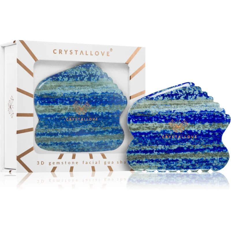 Crystallove Lapis Lazuli Contour Gua Sha accesoriu de masaj 1 buc