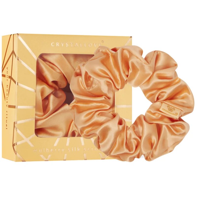 Crystallove Mulberry Silk Scrunchie elastic pentru păr din mătase Peach fuzz 1 buc