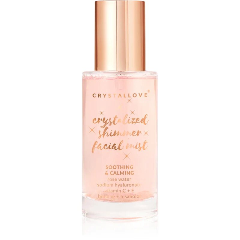 Crystallove Rose Quartz Shimmer Facial Mist lotiune pentru fata pentru o piele mai luminoasa 100 ml
