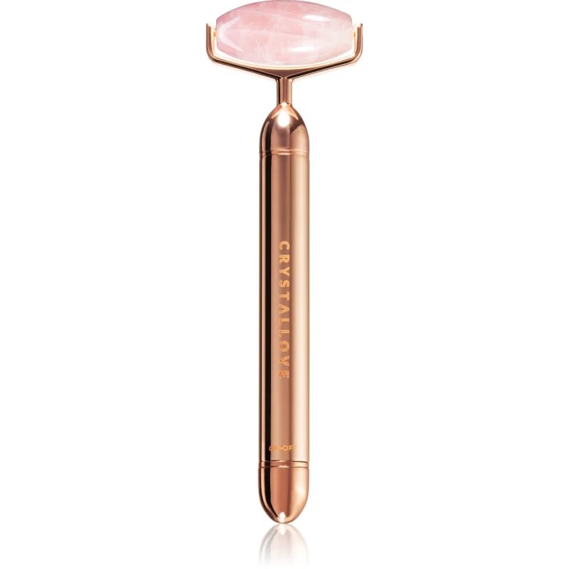 Crystallove Vibrating Roller Rose Quartz accesoriu de masaj faciale 1 buc