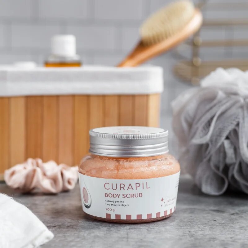 Curapil Body scrub exfoliant de corp cu zahăr cu ulei de argan 250 g