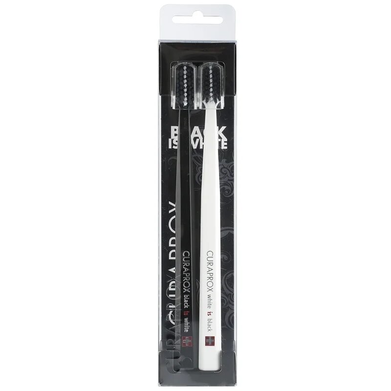 Curaprox 540 Black is White Periuțe de dinți ultra soft Black & White 2 buc