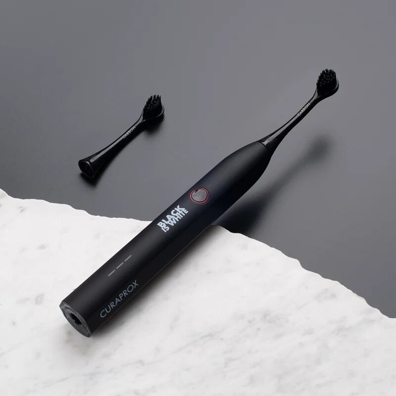 Curaprox Hydrosonic Black is White periuta de dinti electrica sonica cu efect de albire 1 buc