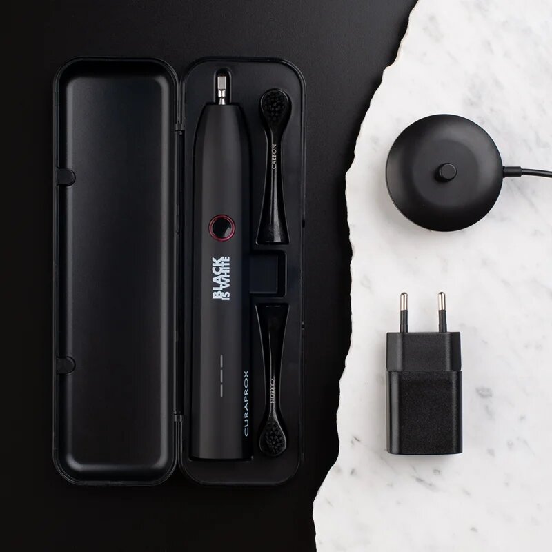Curaprox Hydrosonic Black is White periuta de dinti electrica sonica cu efect de albire 1 buc