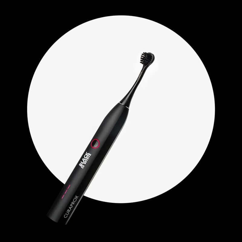 Curaprox Hydrosonic Black is White periuta de dinti electrica sonica cu efect de albire 1 buc