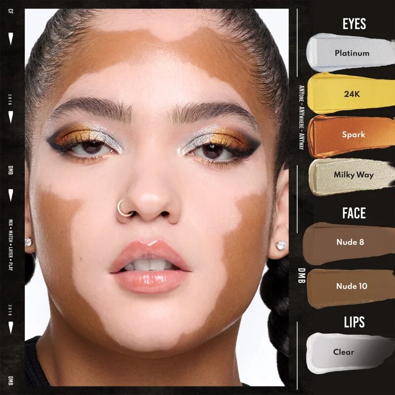 Danessa Myricks Beauty Colorfix Liquid Metals machiaj multifuncțional pentru ochi buze și față culoare Platinum 10 ml