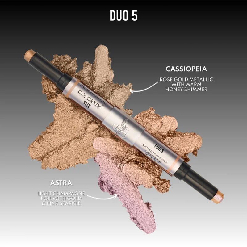 Danessa Myricks Beauty Colorfix Stix machiaj multifuncțional pentru ochi buze și față culoare Duo 5 Astra/Cassiopeia 2x3 g