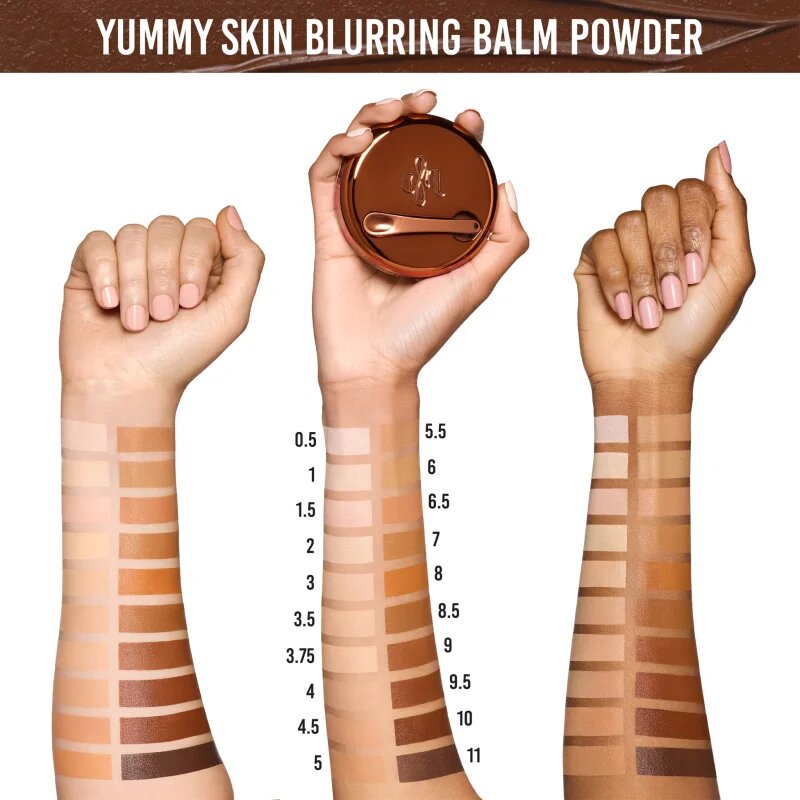 Danessa Myricks Beauty Yummy Skin Blurring Balm Powder make-up compact culoare 9.5 - Dark to Deep with Neutral Undertones 18 g