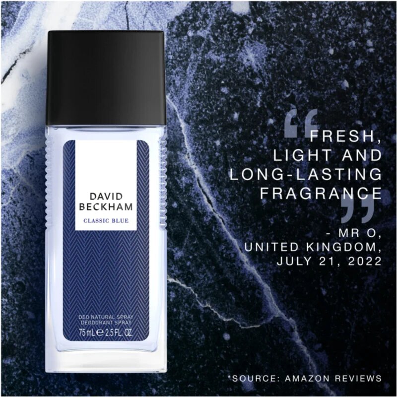 David Beckham Classic Blue Deo cu atomizor pentru bărbați 75 ml
